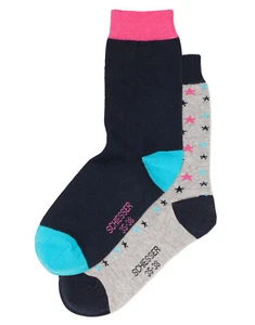 2 Paar SCHIESSER Kindersocken Strümpfe Mädchen Socken Sterne + uni Gr.39-42 NEU - Bild 1 von 1