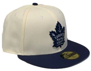Men's New Era Cream Toronto Maple LEafs NHL Custom Two-Tone 59FIFTY Fitted Hat - Picture 1 of 5