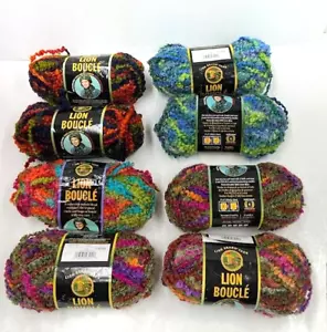 New - Lot Of 8 Skeins Super Bulky Lion Brand Boucle Yarn - 2.5 oz each (D) - Picture 1 of 3