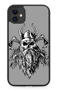 Bearded Viking Skull Rubber Phone Case Beard Long Skulls Facial Hair White M895 - Picture 1 of 2