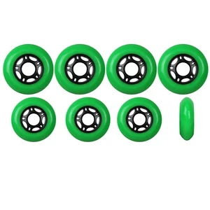 Outdoor Inline Skate Wheels 76mm / 80mm 89A Green HILO SET Rollerblade Hockey - Picture 1 of 4