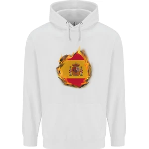 The Spanish Flag Fire Effect Spain Childrens Kids Hoodie - Picture 1 of 11