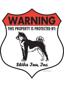 Achtung! Shiba Inu Eigentum geschützt - Vorsicht Hund Aluminium Hundeschild - 7" x 8" - Bild 1 von 4