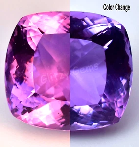 Flawless Lab-Created Alexandrite Big Cushion 163.40 Ct Certified Loose Gemstone - Picture 1 of 7