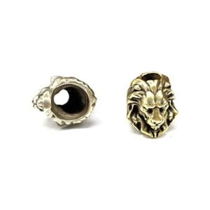 Beads Brass Lion King Knife Pendant Copper Keychains Umbrella Rope Paracord Gift - Picture 1 of 14