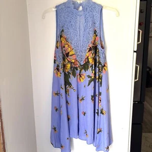 Intimately FREE PEOPLE Country Side Lavender Fields Floral, Lace Slip Dress S.P - Picture 1 of 7
