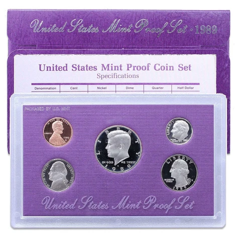1989 S Proof Set Original Box & COA 5 Coins US Mint Cover
