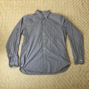 Camisa J Crew Azul Algodón Botón Frontal Grande L Manga Larga Para Hombre - Imagen 1 de 10