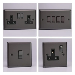 Varilight Classic Bisel Grafito 21 XPD Interruptor de Luz Enchufe Atenuador Palanca Cocina - Imagen 1 de 50