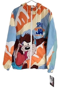 Felpa con cappuccio solo membri Looney Toons Space Jam Windbreaker uomo L NUOVA - Foto 1 di 17
