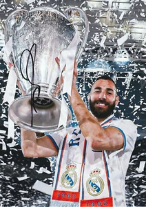 Signed KARIM BENZEMA Real Madrid 12"x8" photo COA France Lyon - Picture 1 of 2
