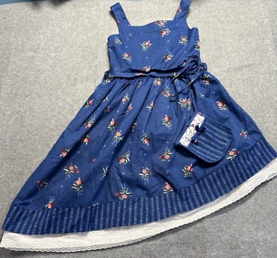 DISNEY TARGET BEAUTY & BEAST Medium Navy Floral Girl Dress Belle Jacqueline NWOT - Image 1 of 4
