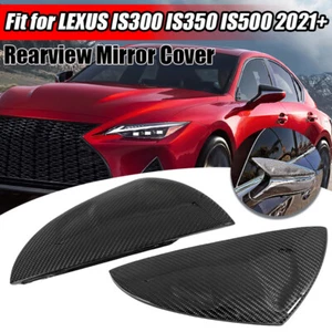 2X FOR 2021-2023 LEXUS IS300 IS350 IS500 M STYLE REAL CARBON FIBER MIRROR COVER - Picture 1 of 13
