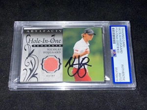 Nicolai Hojgaard Signed 2021 Upper Deck Artifacts Hole In One Remnants PSA Slab - Picture 1 of 2