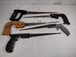 5 Vintage Keyhole/ Compass Saw Handles & Blades Aluminum Wood Plastic Handles (5 - Picture 1 of 16