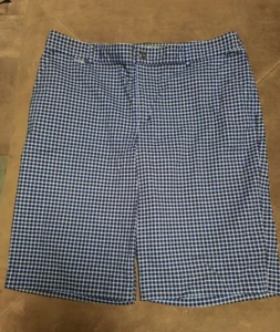 Bermudas elásticas de golf Ralph Lauren Active para mujer azules a cuadros talla 14 LRL - Imagen 1 de 5