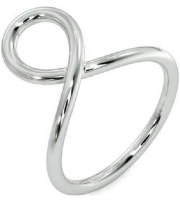 Simple Handmade Curved Design In Solid 10K White Gold Women's Fashion Ring - Image 1 of 2