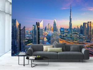 3D Starry Sky Night Skyline Self-Adhesive Wallpaper Wall Murals Large Poster - Picture 1 of 5