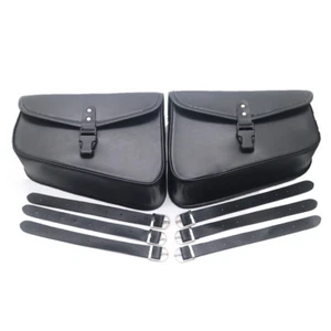  Motorcycle Saddlebags PU Leather Pouch Bag For Harley Sportster XL 883 1200 - Bild 1 von 8
