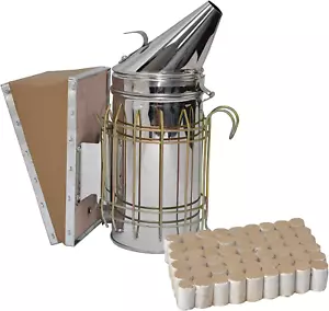 Bee Hive Smoker Kit, Stainless Steel Bee Hive Smoker with Heat Shield, Beekeepin - Picture 1 of 12