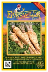 1000 Hamburg Rooted Parsley Seeds - Everwilde Farms Mylar Seed Packet - Picture 1 of 3
