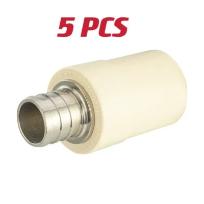 EEIELD 5 PCS EFIELD 3/4" PEX x 3/4" CPVC Transition Coupling Brass Barb Crimp Fittings