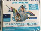 Swimline 90387 LED Unicorn Glitter Ring Float - New in Sealed Box!