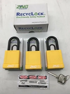 ZING 6CXK5 ( 7068 ) YELLOW LOCKOUT LOCK ( KEYED ALIKE ) 3 PK | SKU: 6CXK5 - Picture 1 of 2