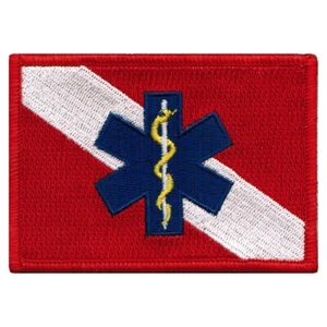 RESCUE DIVER FLAG PATCH SCUBA STAR LIFE EMT bordado en hierro en el logotipo del paramédico - Imagen 1 de 1