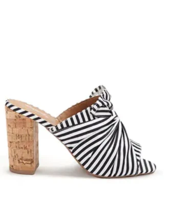 Tacones deslizables delanteros torcidos a rayas Qupid 5,5 nuevos blanco y negro Foto 1 de 4