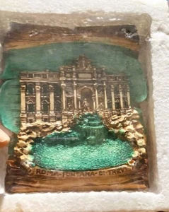 Placa de pergamino 3D recuerdo de la Fontana de Trevi en Roma hecha en Italia - Imagen 1 de 4