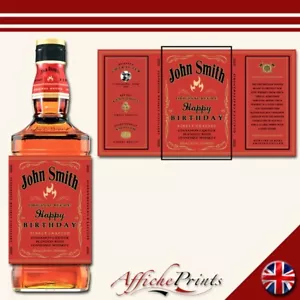 Personalisierter Tennessee Fire Whiskey Etikett Bourbon maßgeschneiderter kratzfester Aufkleber - Bild 1 von 2