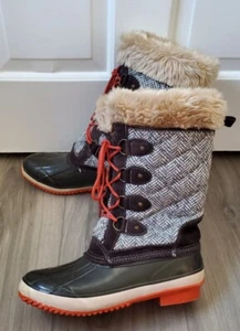 Khombu Arielle Duck Boots Size 9 Women's Steel Shank And Faux Fur Lining - Picture 1 of 14