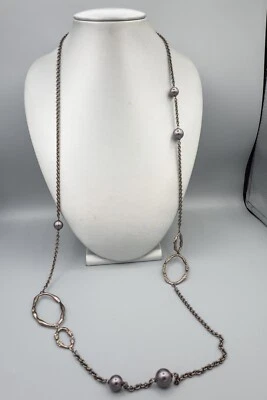 Collar Alexis Bittar Eslabón Eslabón Cadena Imitación Perla Negro ~42" Largo Foto 1 de 4