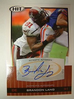 2010 SAGE HIT Autographs #A92 Brandon Lang Troy Trojans - Image 1 of 1
