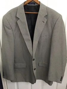 Alan Flusser Men's Black/White Herringbone Blazer Sports Coat 48R - Picture 1 of 7