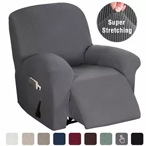 Stretch Recliner Cover 1-Piece Thick Soft Jacquard Recliner Chair Slip Cover - Picture 1 of 19