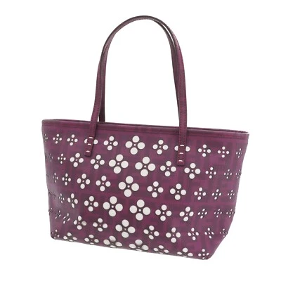 Bolso de Mano FENDI Zucca Usado Punzonado Pequeño Púrpura PVC De Colección #AH208 S Foto 1 de 4