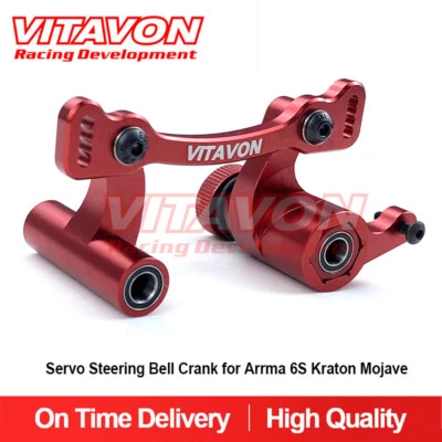 Vitavon CNC Alu7075 Servo Steering Bell Crank for ArrmaKraton Mojave 6S... Red - Image 1 of 4