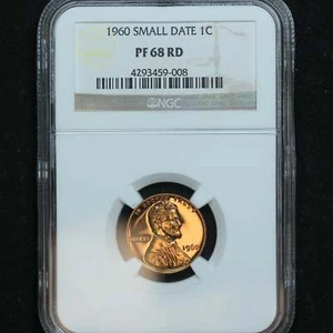 1960 P Philadelphia Lincoln Penny Cent Small Date NGC PF 68 Rd - Picture 1 of 6