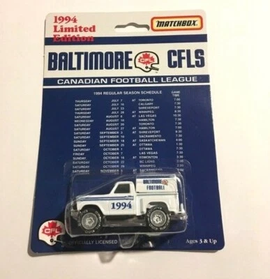 1994 Limited Edition Matchbox Baltimore Stallions Colts Collectible Pickup Truck - Image 1 of 4
