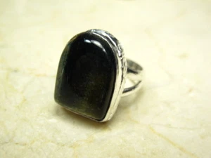 Pure Sterling Silver Tiger Eye Ring Sz.8.25    TER113 - Picture 1 of 1
