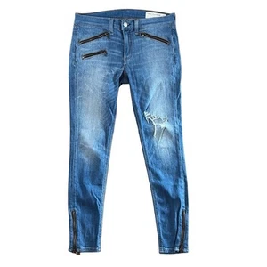 Jeans Rag And Bone Moto Cerniera alla Caviglia KilBowie Distressed Taglia 27 - Foto 1 di 11