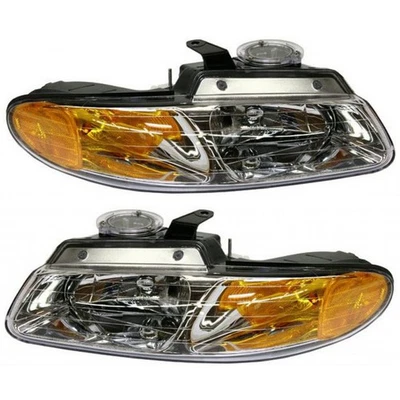 适用于道奇 Caravan/Grand Caravan 车头灯 1996 - 1999 年乘客和司机卤素灯 — 第 1/4 张图片