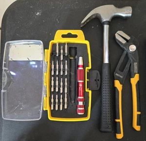 13" Mini Hammer, 12" Dewalt Channel Locks, Mini Screwdriver Set - Picture 1 of 4