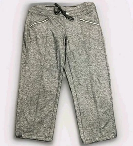 Athleta Quest Metro Slouchy Capri Jogger Sz Medium Heather Black Gray Athleisure - Picture 1 of 8