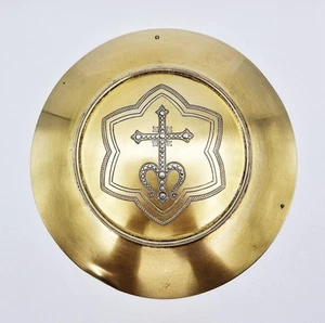 ANTIQUE FRENCH SOLID SILVER GILT COMMUNION PATEN DISH c1900 - Picture 1 of 8