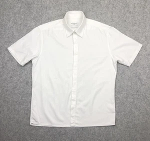Yves Saint Laurent Men Vintage YSL White Short Sleeve Button Up Shirt Size L - Picture 1 of 18