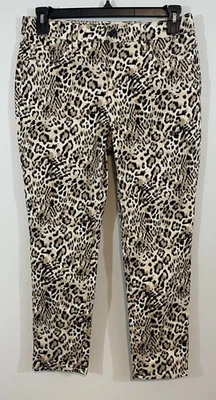New Chico's So Slimming Girlfriend cheetah jeans sz 1P women 8 Petite Slim Leg - Image 1 of 4