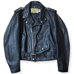 Schott 618 Perfecto Double Riders steerhide Leather Biker Jacket Black size42 - Picture 1 of 4